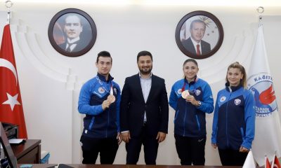 Başkan Öztekin olimpiyat sporcularını ağırladı