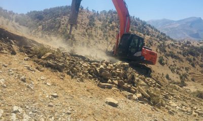 Şenoba belediyesinde 3 yerde yol yapımı