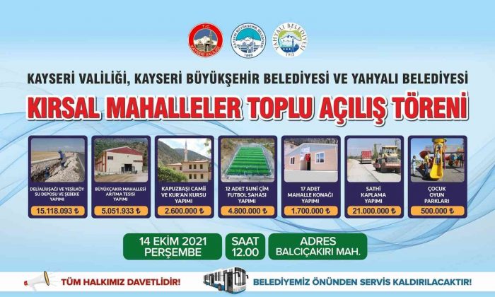 Büyükşehir öncülüğünde Yahyalı’ya 50 milyonluk yatırım