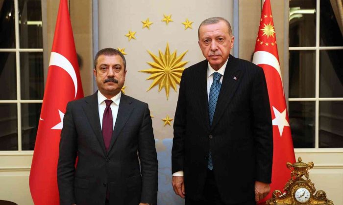 Cumhurbaşkanı Recep Tayyip Erdoğan, Türkiye Cumhuriyet Merkez Bankası (TCMB) Başkanı Şahap Kavcıoğlu’nu Çankaya Köşkü’nde kabul etti.
