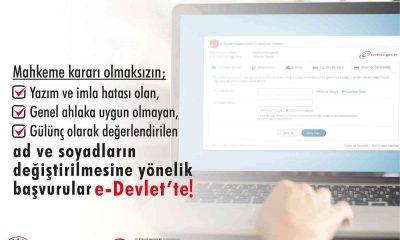 e-Devlet’te ad ve soyadı değişikliği başvuruları başladı
