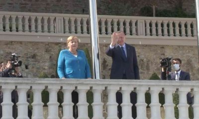 Erdoğan ve Merkel, Huber Köşkü balkonundan boğazı izledi