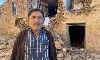 Depremde evde otururken yan odasının duvarı yıkıldı