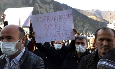 Gümüşhaneliler köylerine ait arazilerin Trabzon’a bağlanmasına tepki gösterdiler