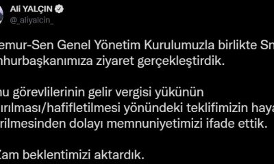 Memur-Sen Başkanı Yalçın: “Cumhurbaşkanımıza, kamu görevlilerine ek zam beklentimizi aktardık”