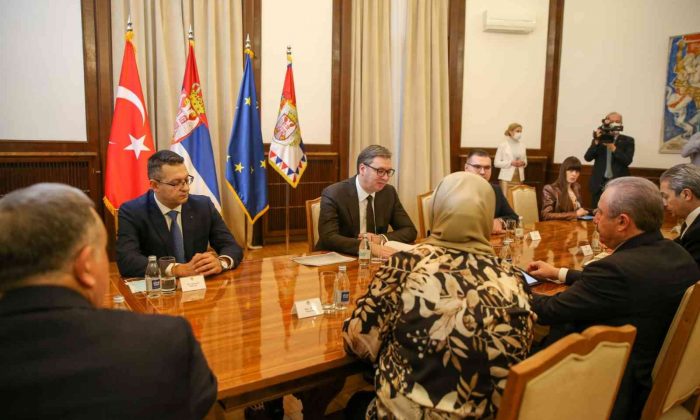 TBMM Başkanı Şentop, Sırbistan Cumhurbaşkanı Vuçiç ile görüştü