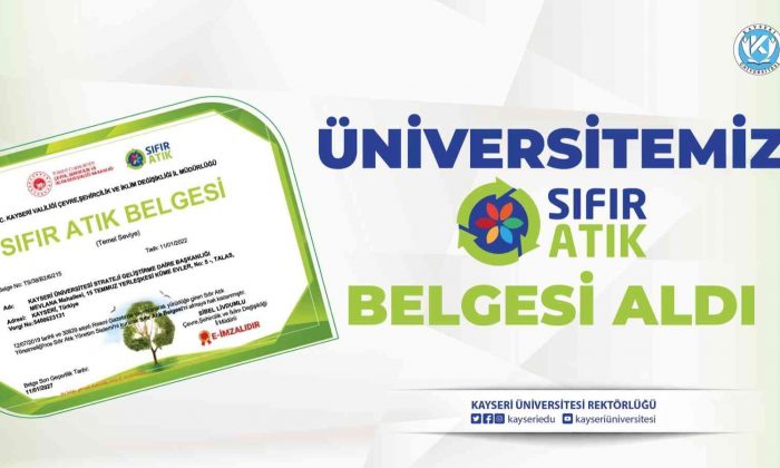 Kayseri Üniversitesi, ’Sıfır Atık Belgesi’ Aldı