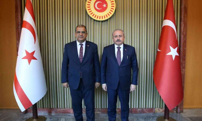 TBMM Başkanı Şentop, KKTC Başbakanı Faiz Sucuoğlu’nu kabul etti