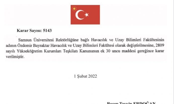 Özdemir Bayraktar’ın ismi ‘Samsun Havacılık ve Uzay Bilimleri Fakültesi’ne verildi